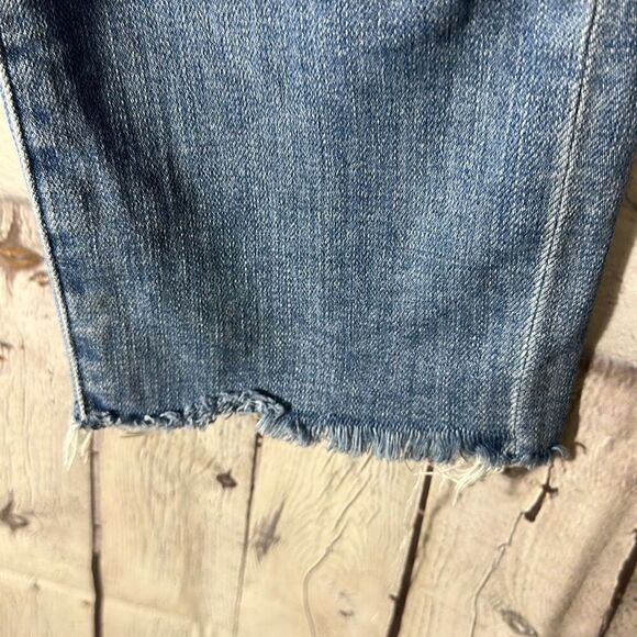 Frame Jeans Le Beau Crop Distressed Straight Raw Hem size 28 - Picture 4 of 11